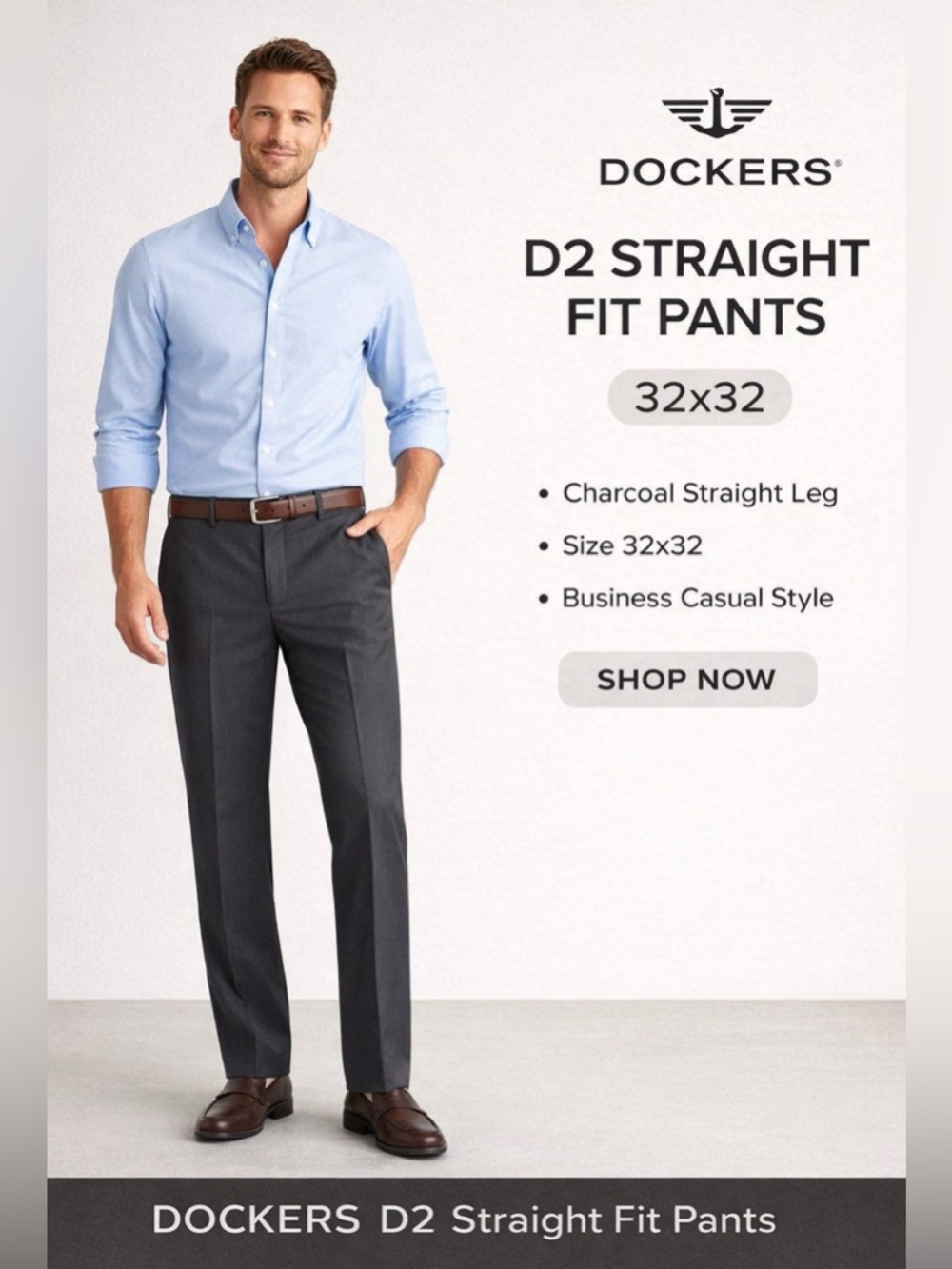 Dockers D2 Straight Fit | Classic Preppy Essential | 32x32
